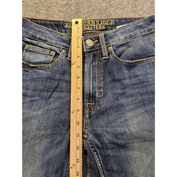 American Eagle Jeans Mens Size 26x28 (27x27) Dark Wash Fade Active Flex Athletic - Picture 9 of 10